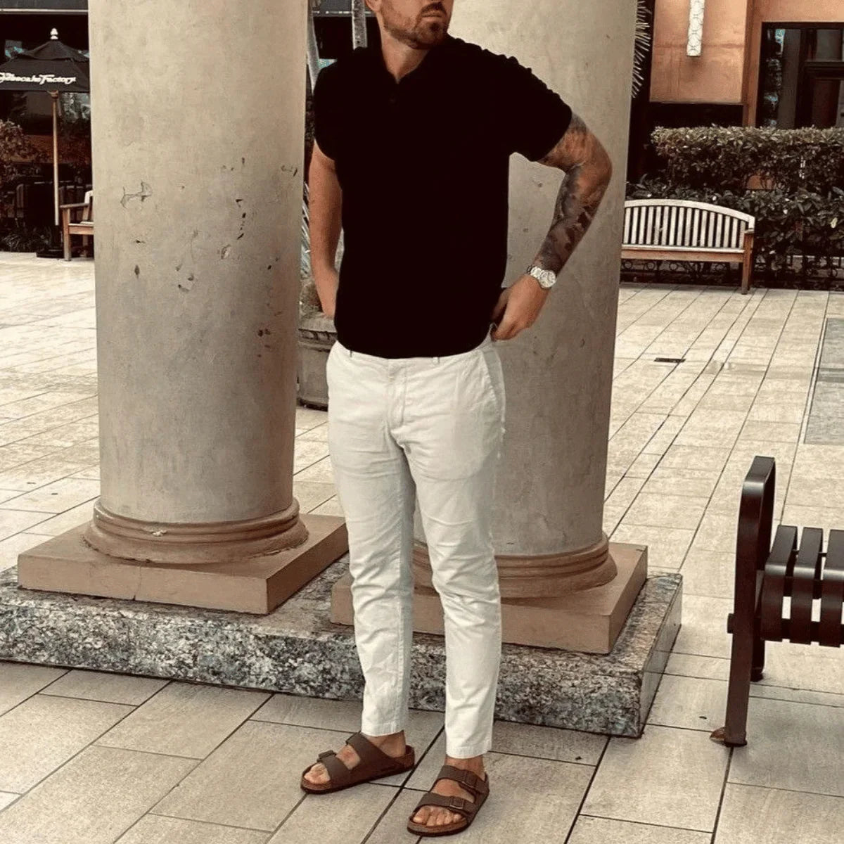 Calça de Linho Masculina Casual