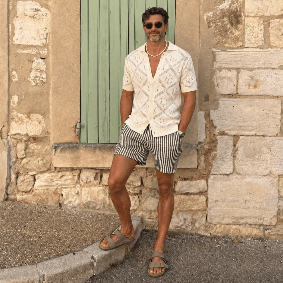 Camisa Masculina de tricot Vintage