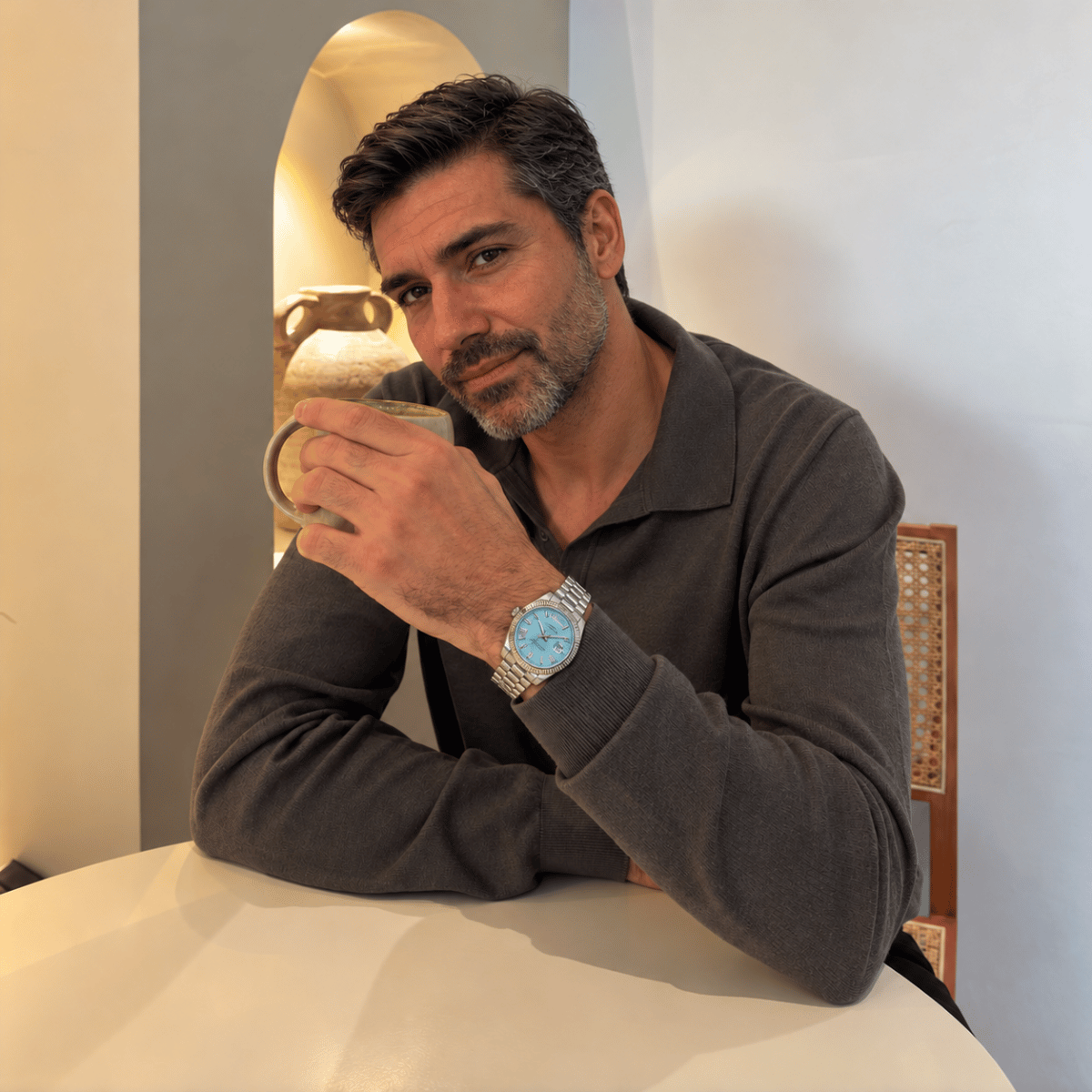 Relógio Masculino Pulseira Presidente e Calendário Duplo