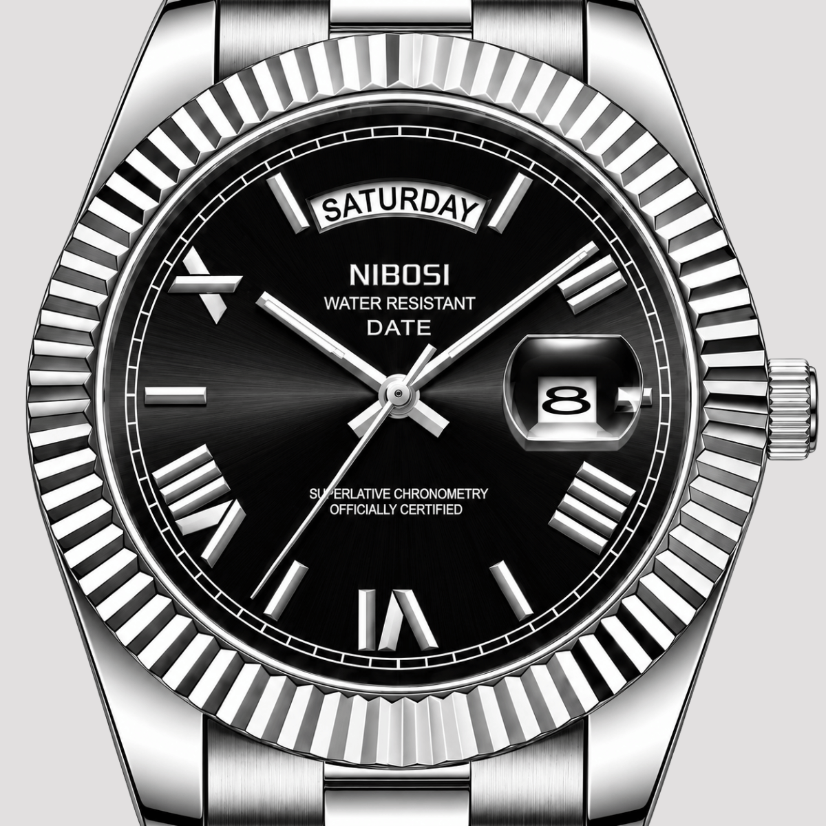 Relógio Masculino Pulseira Presidente e Calendário Duplo