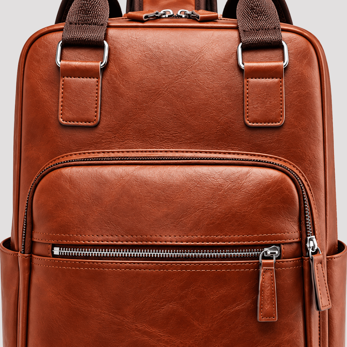 Mochila Masculina Vintage Design Executivo e Bolsos com Zíper