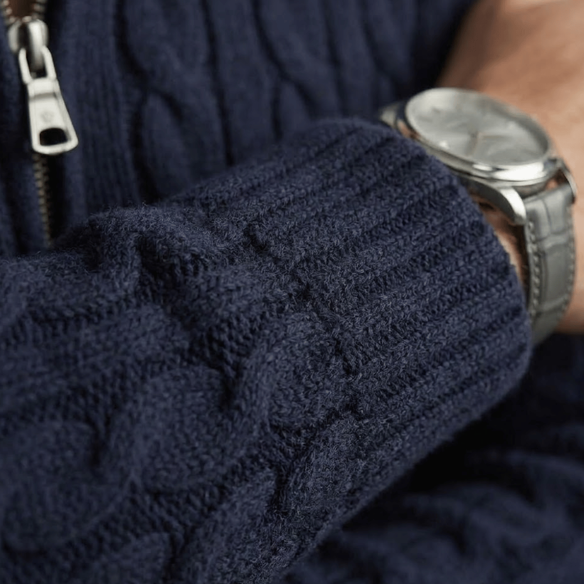 Suéter Quarter Zip Masculino Texturizado