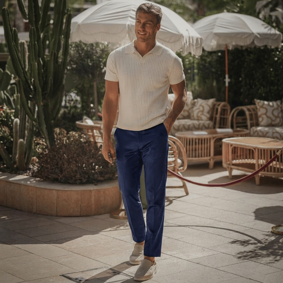 Calça Masculina de Seda Gelada