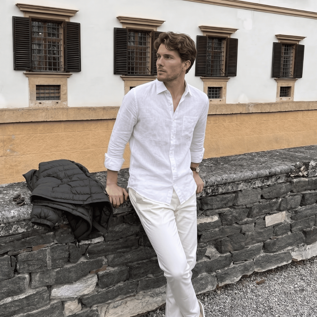Camisa de Linho Masculina Manga Longa