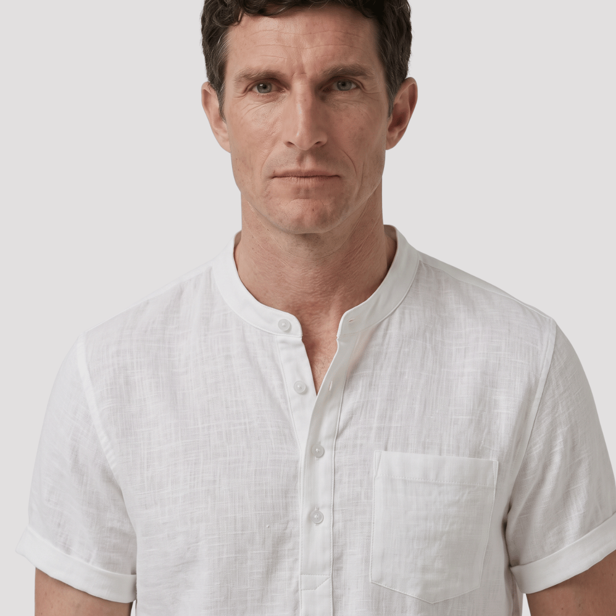 Kit 5 Camisa Henley masculina de manga curta com bolso