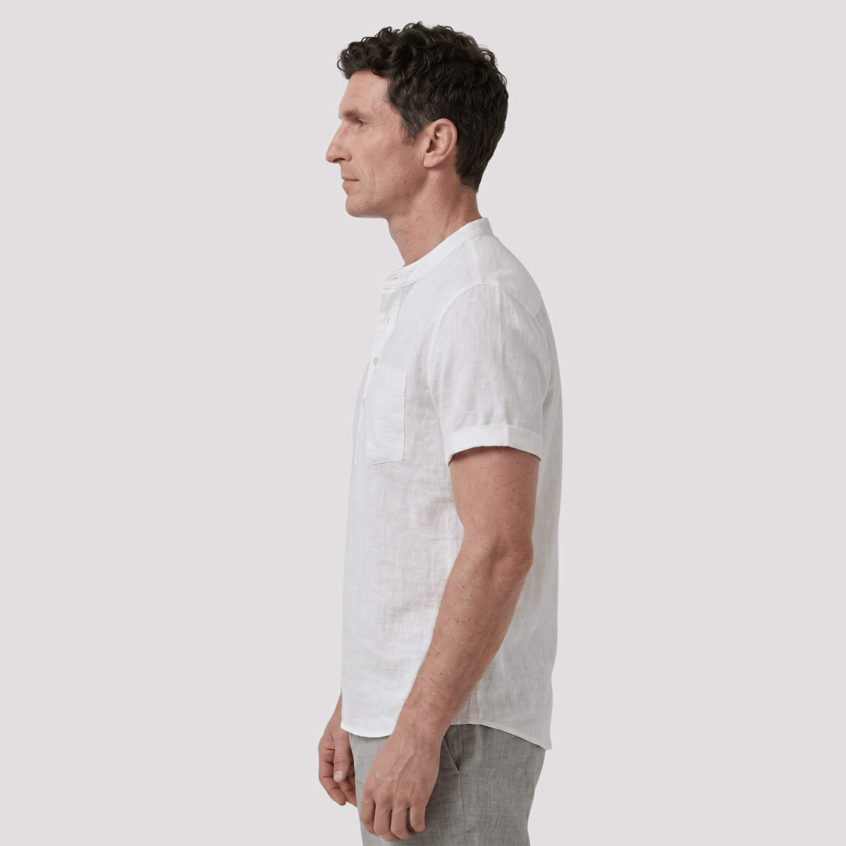 Kit 5 Camisa Henley masculina de manga curta com bolso