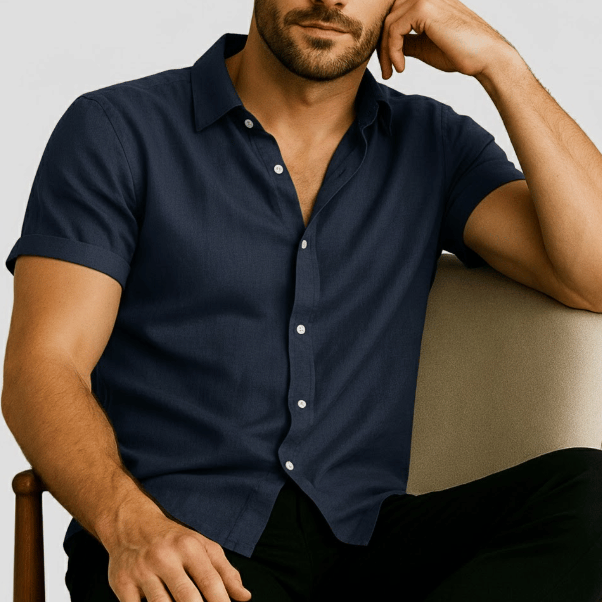 Camisa de Botão Manga Curta