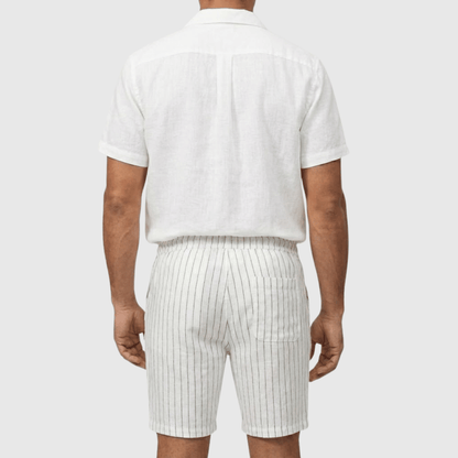 Bermuda Masculina Listrada de linho