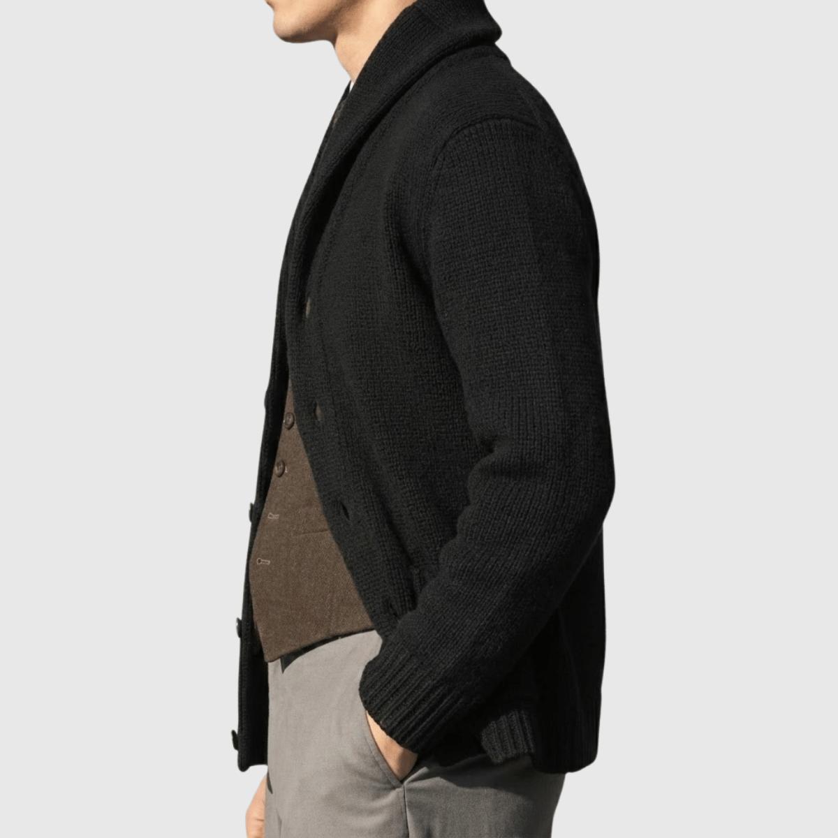 Cardigan Masculino Tricot Flanelado