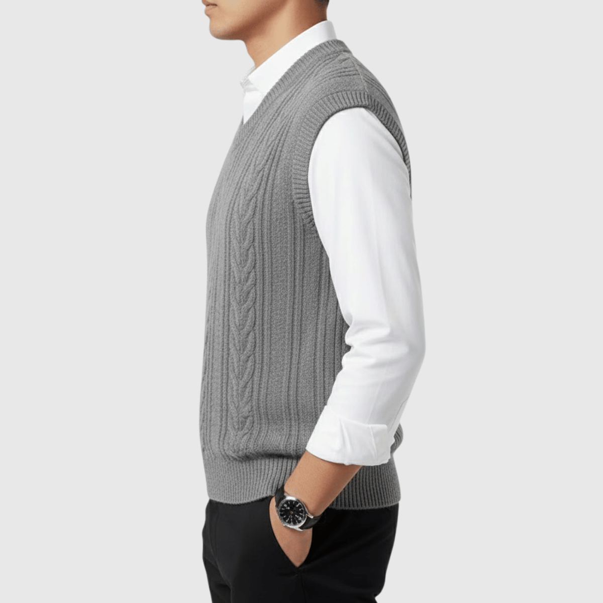 Colete Masculino de Tricot em Lã