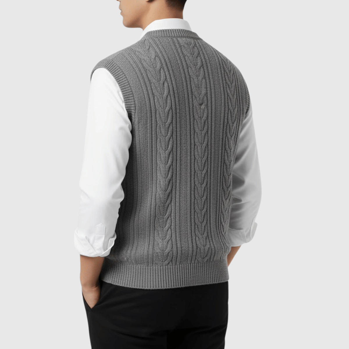 Colete Masculino de Tricot em Lã