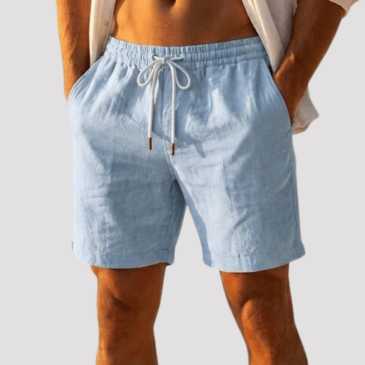 Bermuda de Linho Masculina Lisa