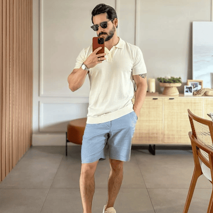 Bermuda de Linho Masculina Lisa