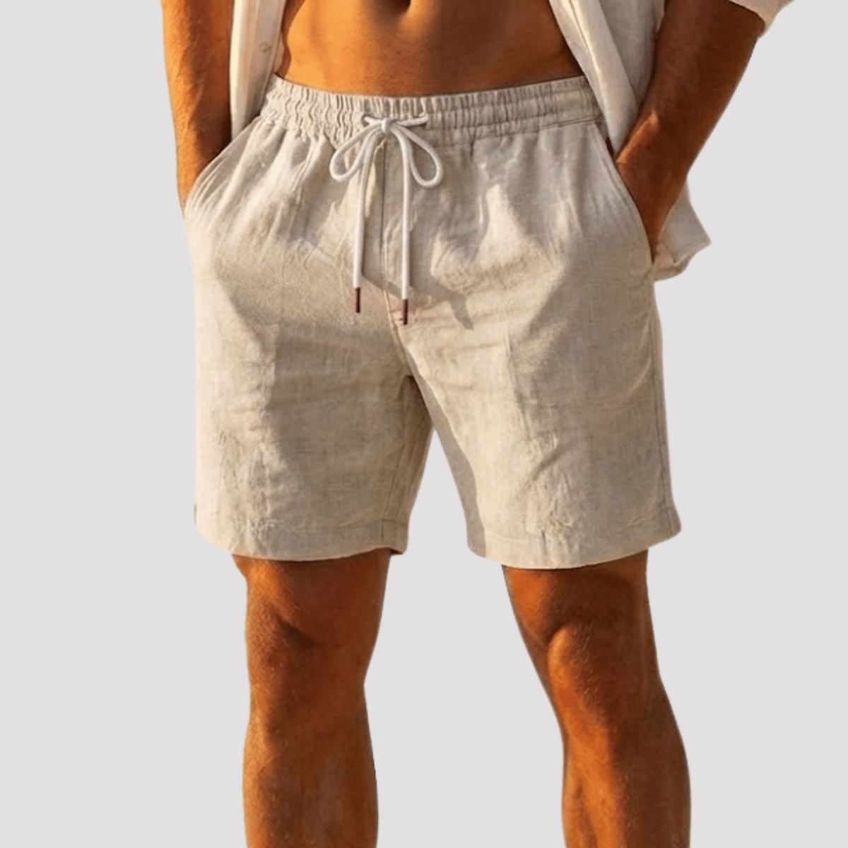 Bermuda de Linho Masculina Lisa