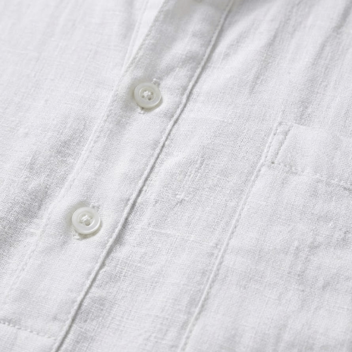 Camisa de Linho Masculina Henley com Bolso