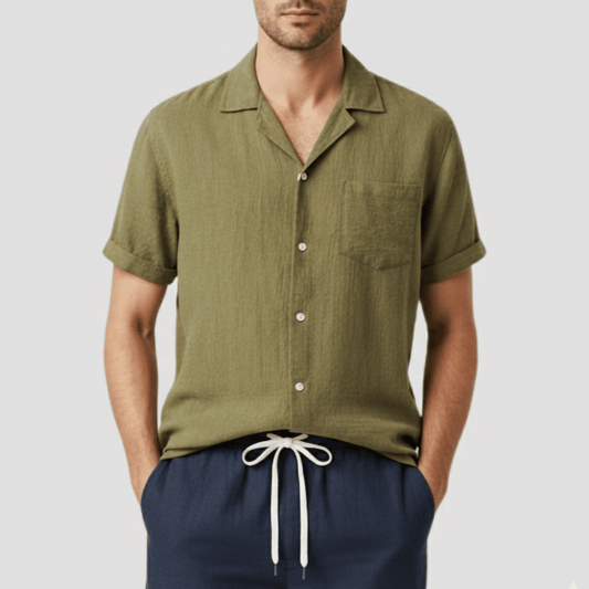 Camisa Manga Curta de Linho