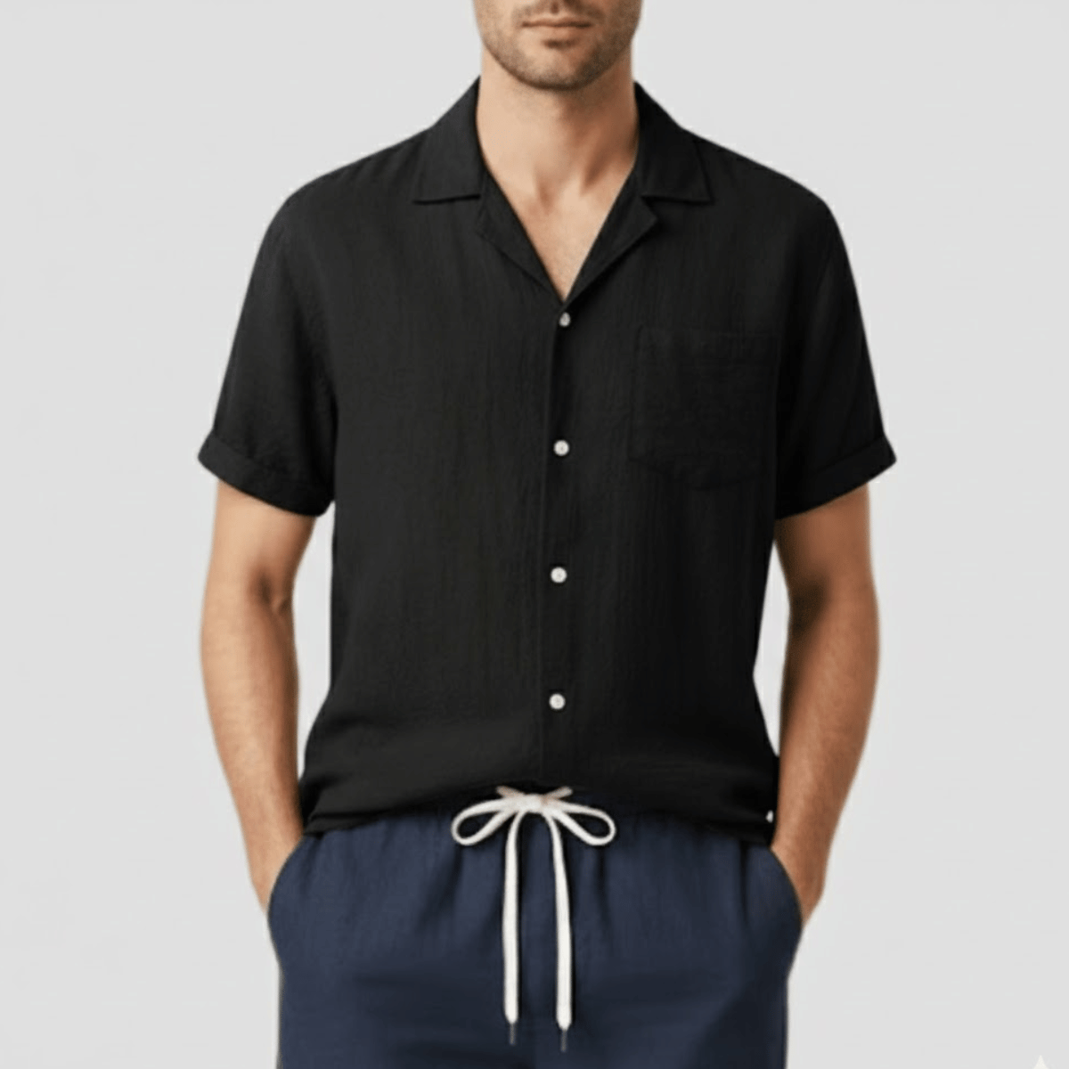 Camisa Manga Curta de Linho