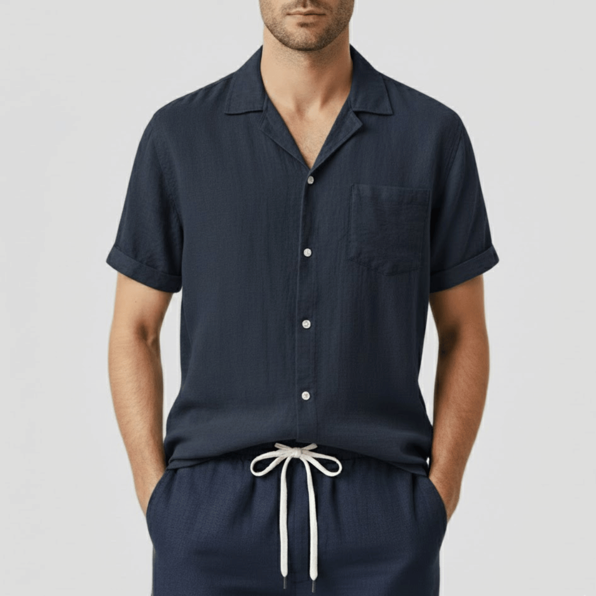 Camisa Manga Curta de Linho