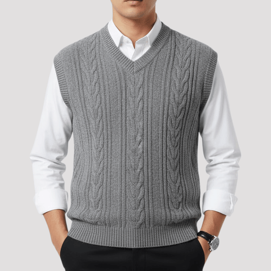 Colete Masculino de Tricot em Lã