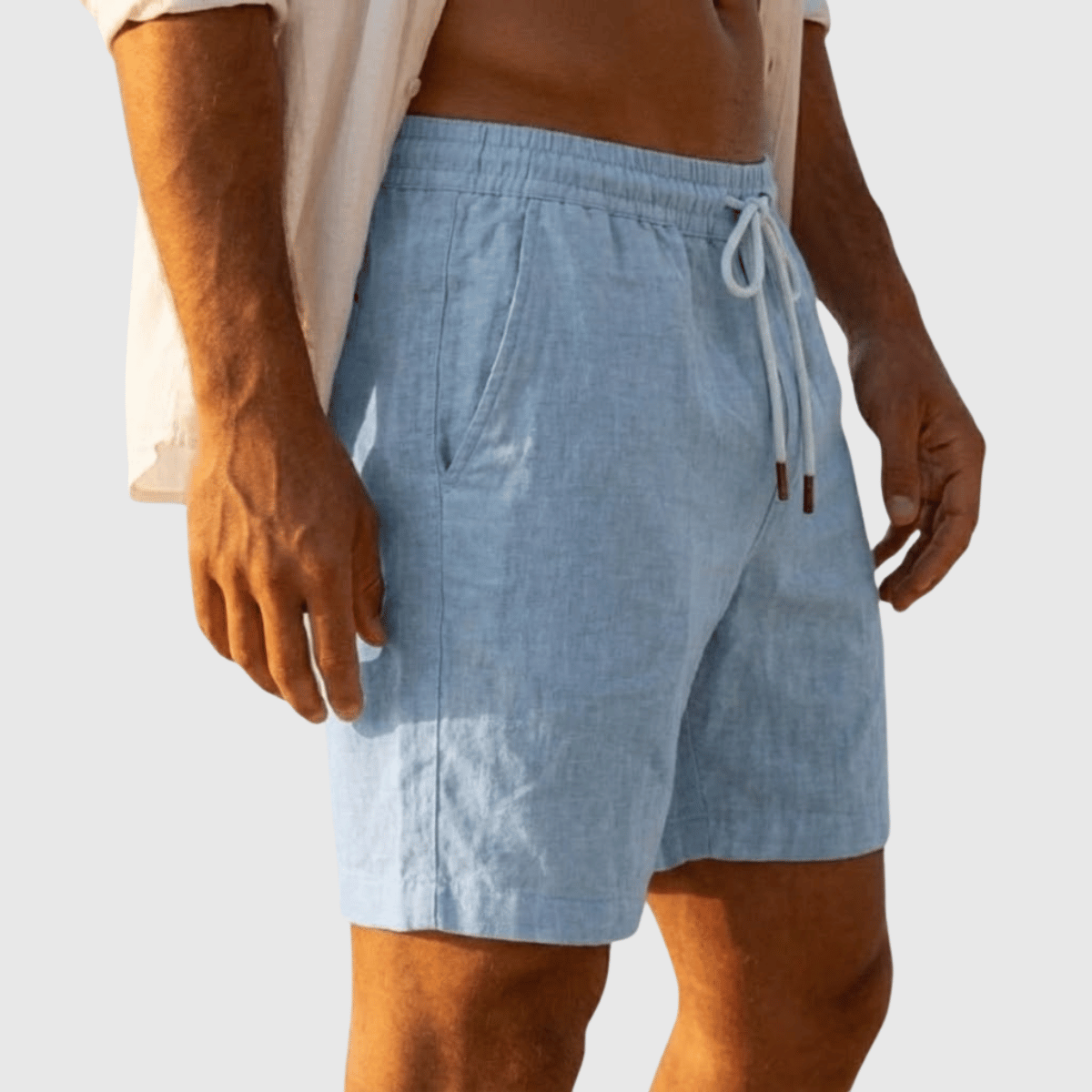 Bermuda de Linho Masculina Lisa