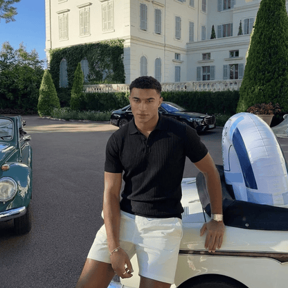 Camisa polo Masculina Canelada Texturizada