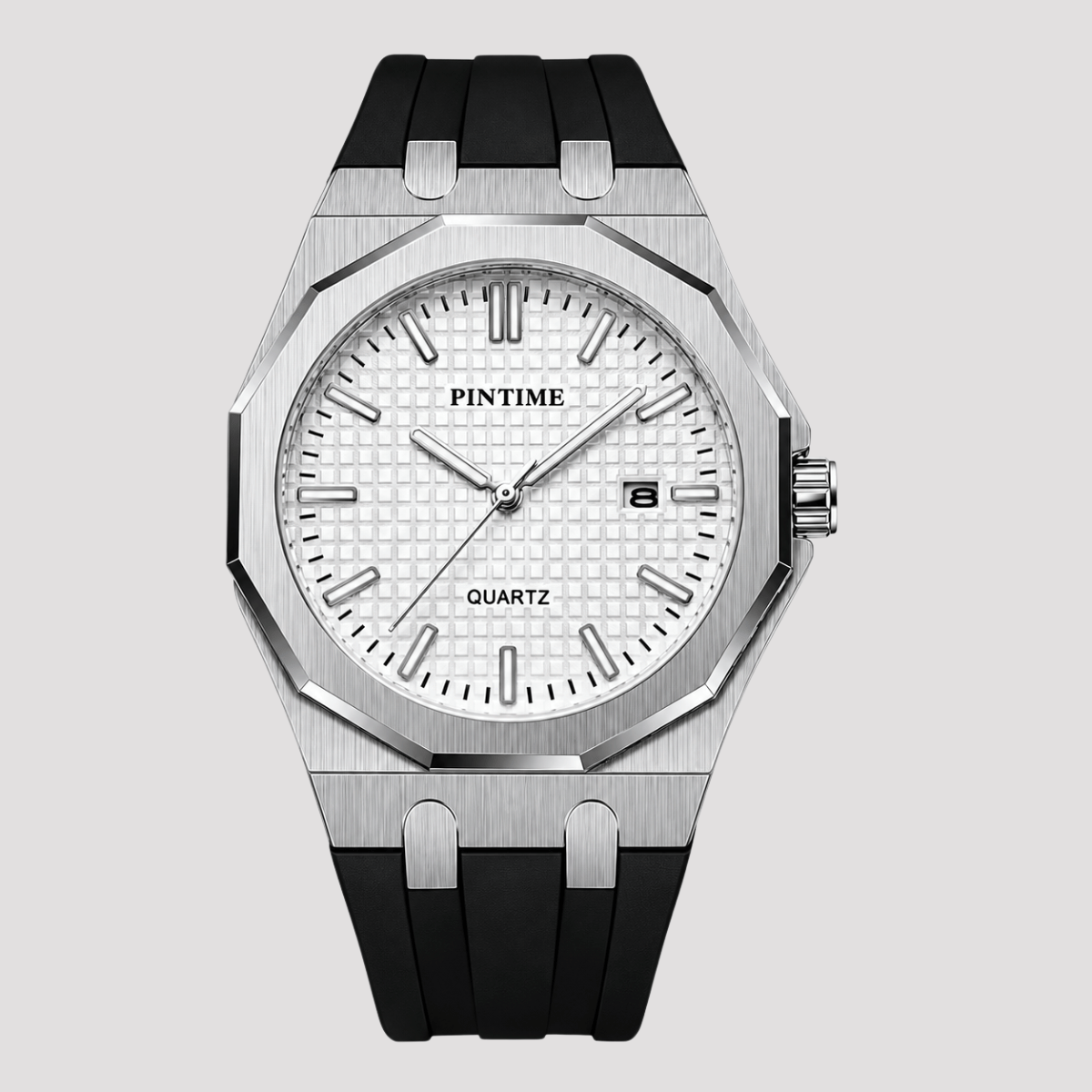 Relógio Masculino Octogonal com Pulseira de Silicone