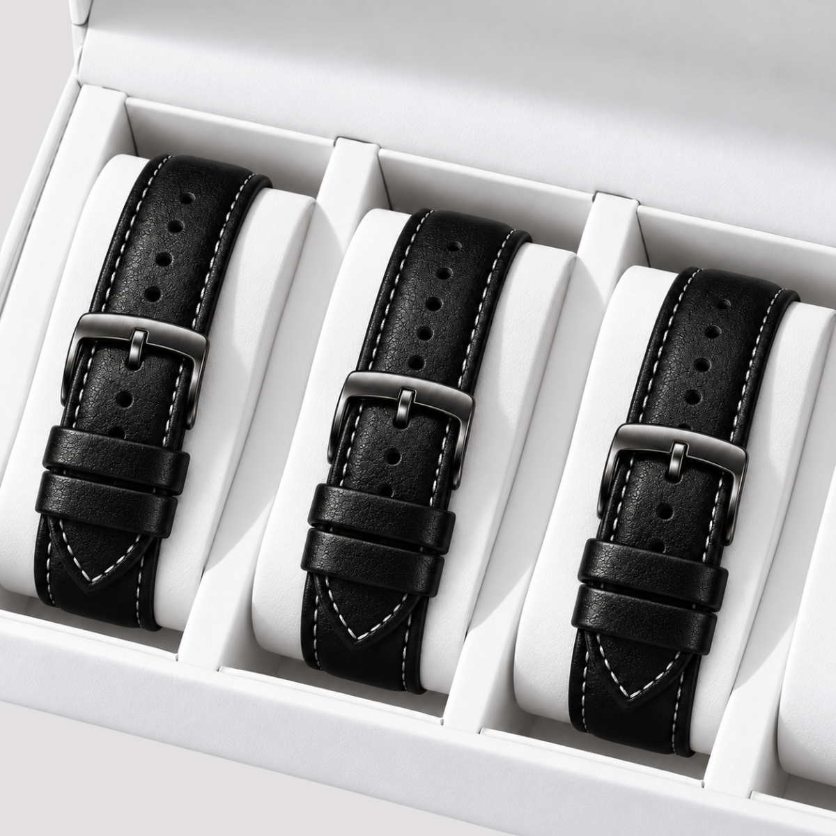 Kit de 3 Relógios de Pulso Masculino Estilo Social e Mostrador Preto