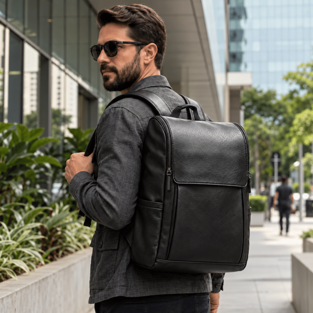 Mochila Masculina Executiva Preta com Design Elegante