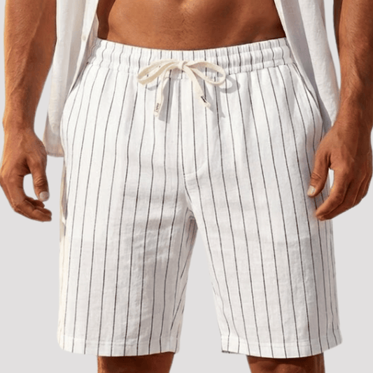 Bermuda Masculina Listrada de linho