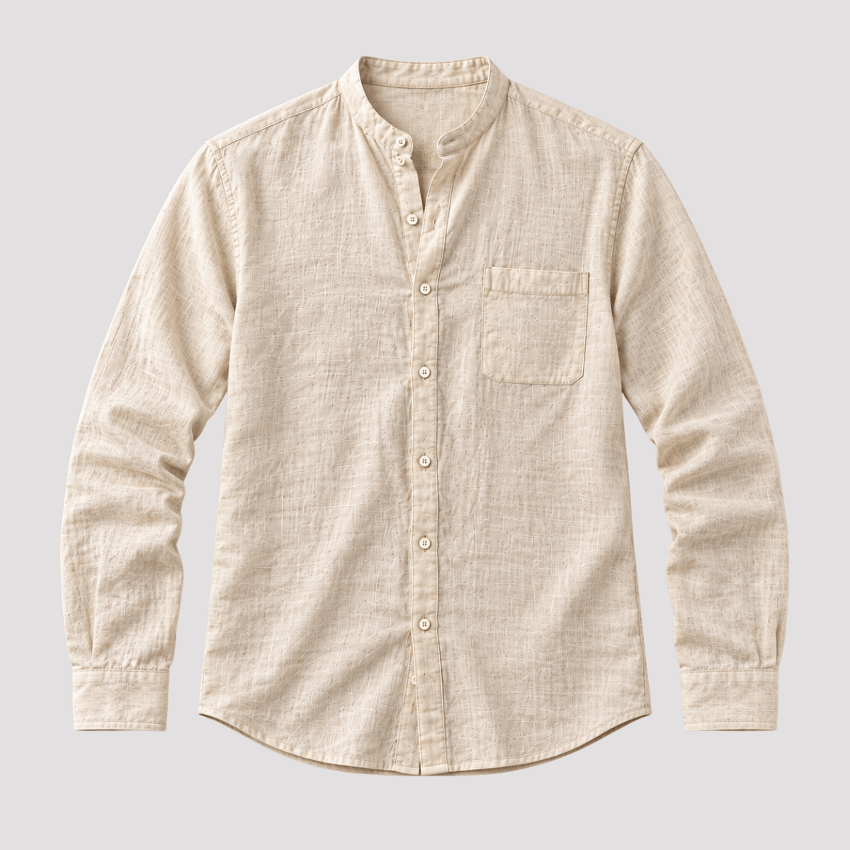 Camisa Masculina de Linho Gola Padre