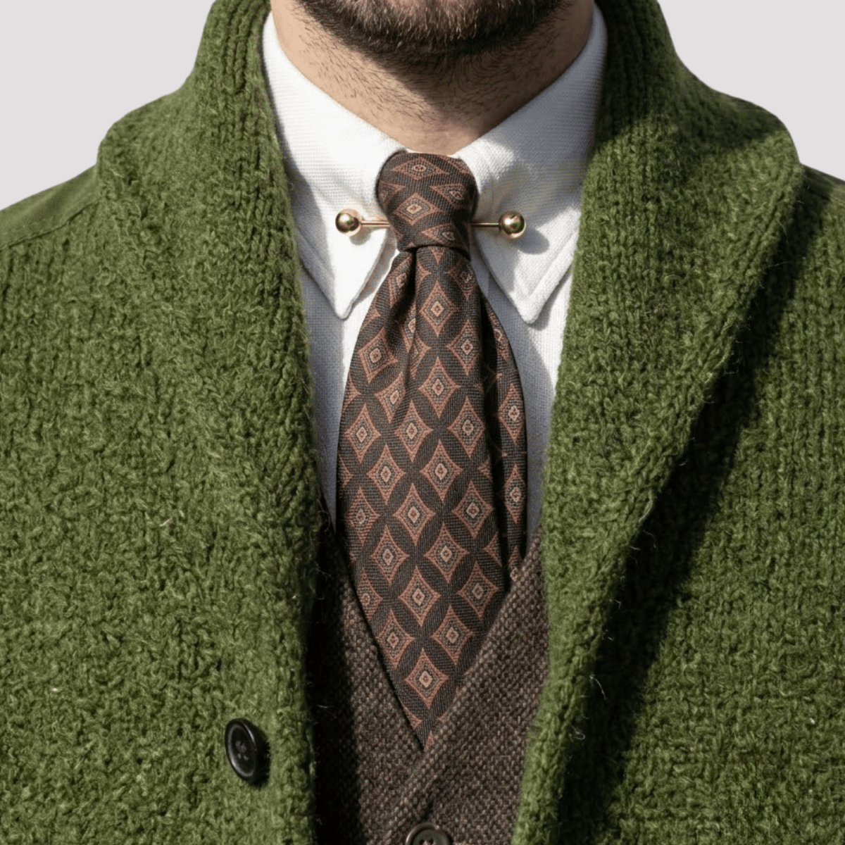 Cardigan Masculino de Tricot com Botão
