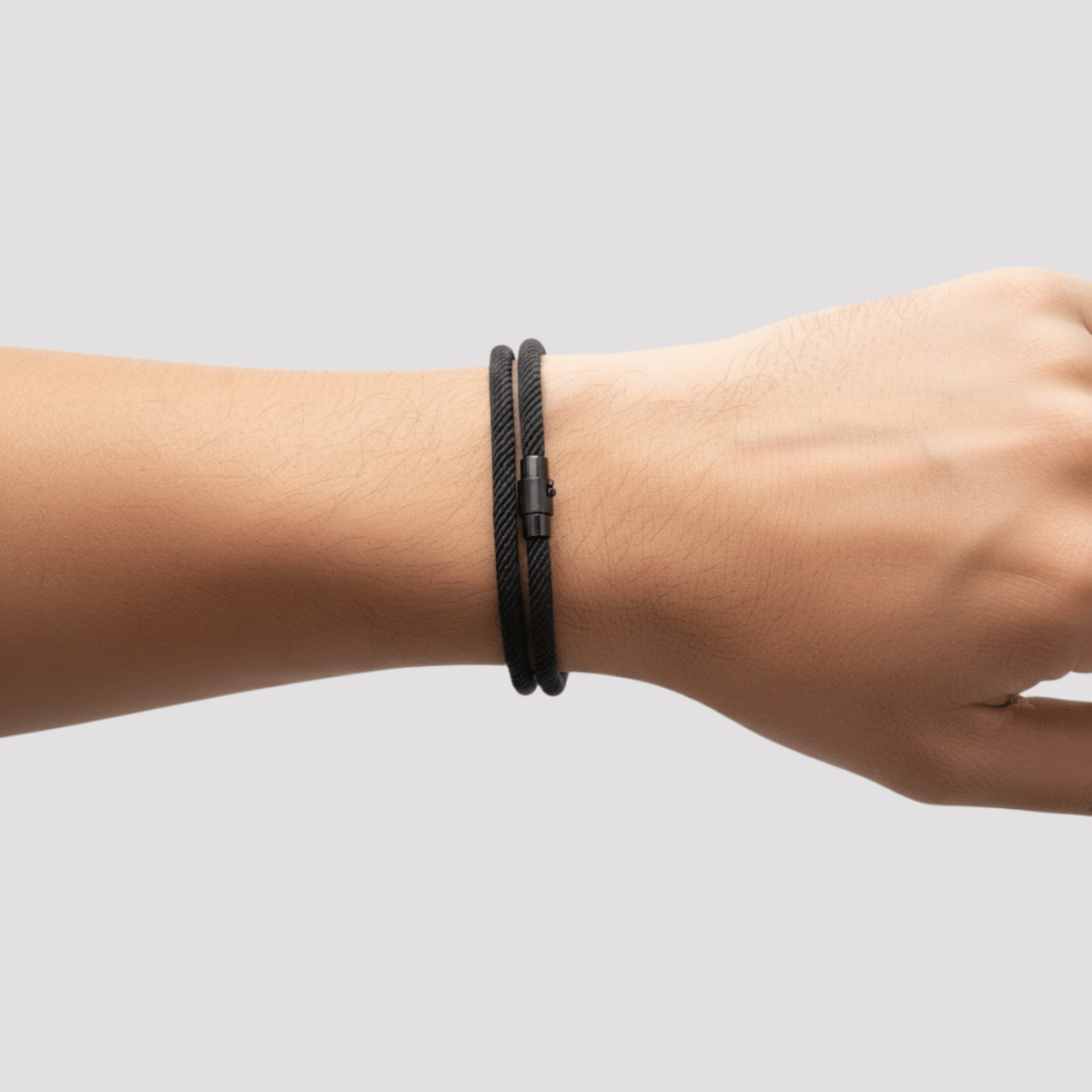 Pulseira Masculina Minimalista Dupla Preta