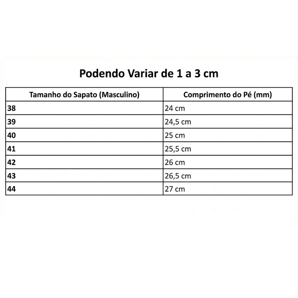 Tabela de Medidas