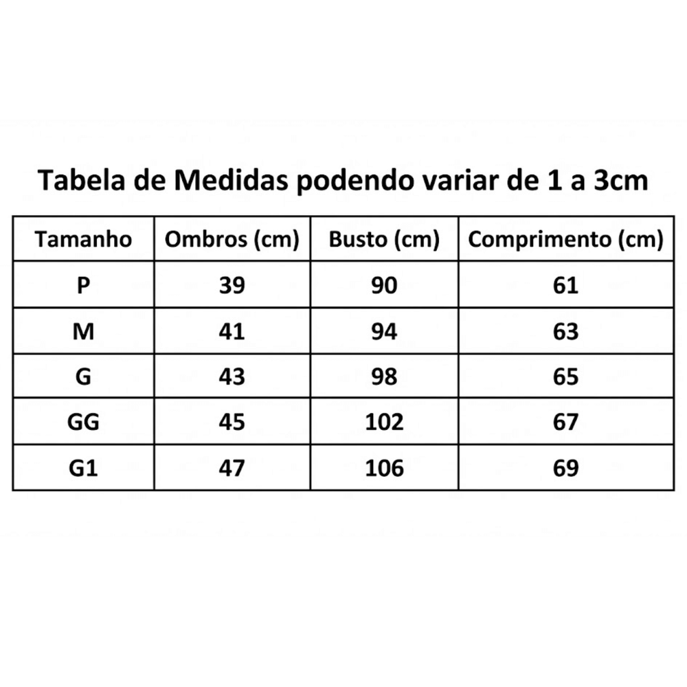 Tabela de Medidas