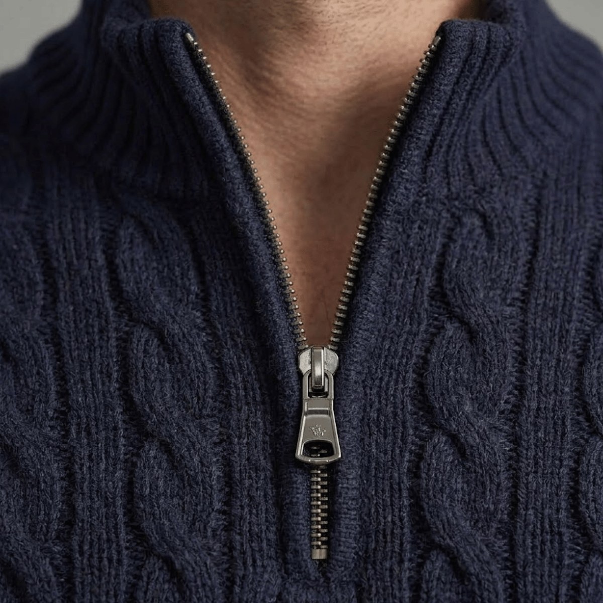 Suéter Quarter Zip Masculino Texturizado