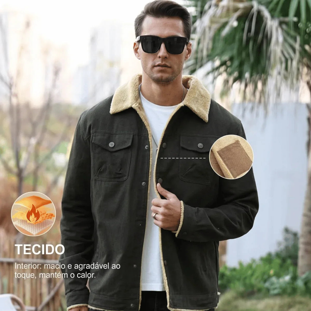 Jaqueta Masculina com Interior Forrado