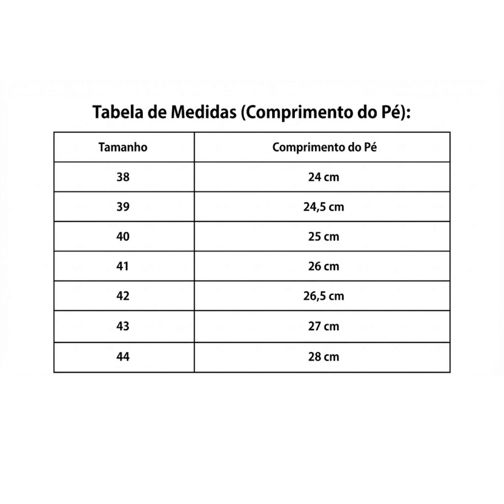 Tabela de Medidas