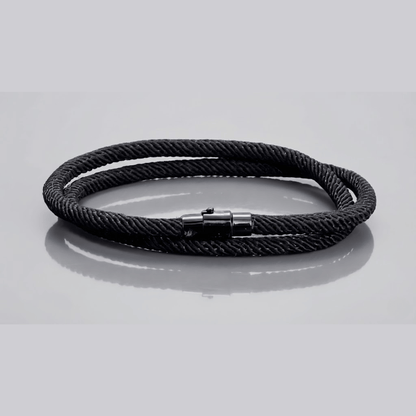 Pulseira Masculina Minimalista Dupla Preta