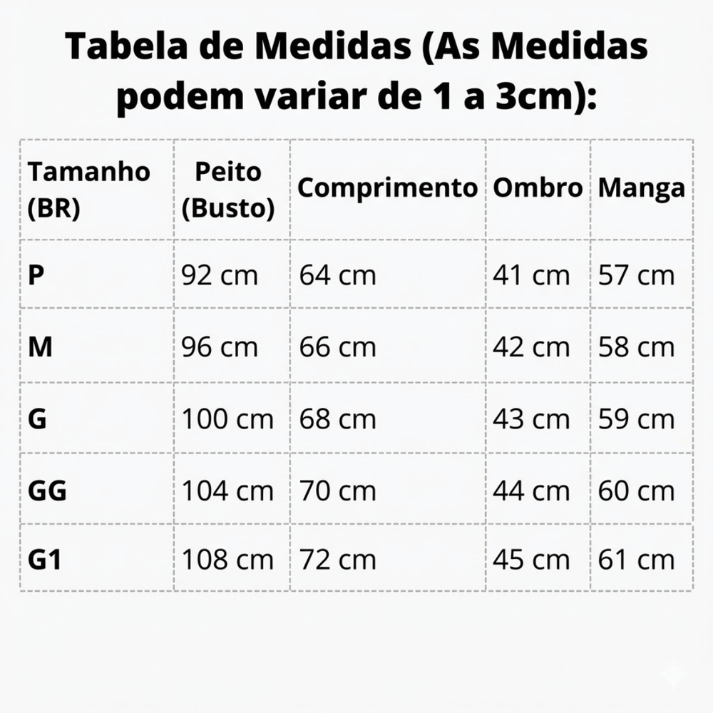 Tabela de Medidas