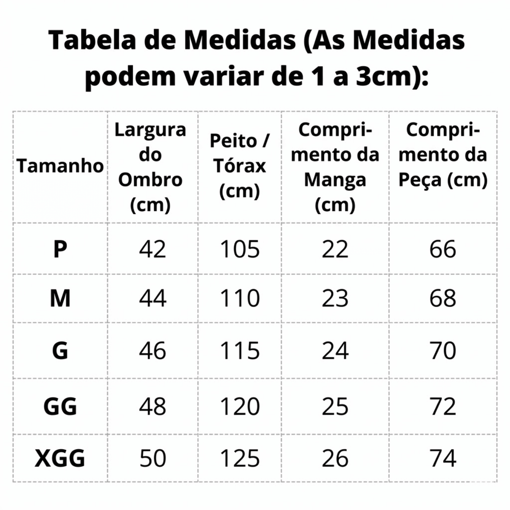 Tabela de Medidas