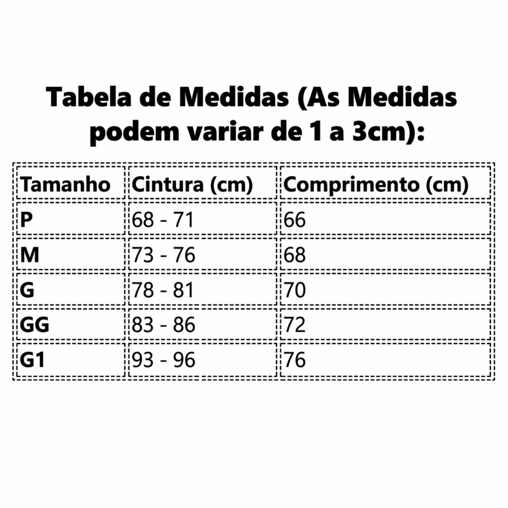 Tabela de Medidas