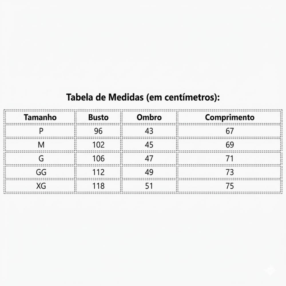 Tabela de Medidas