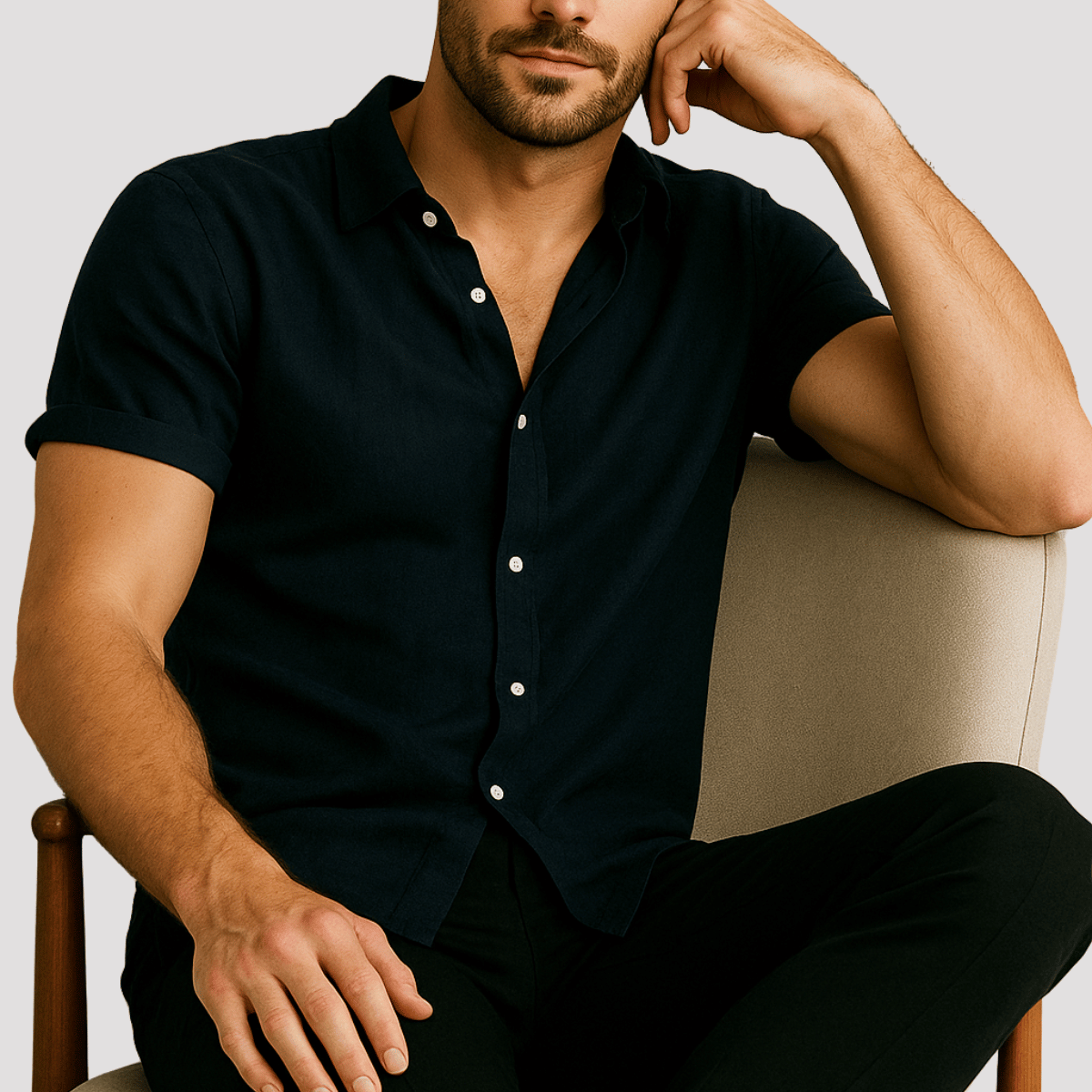 Camisa de Botão Manga Curta