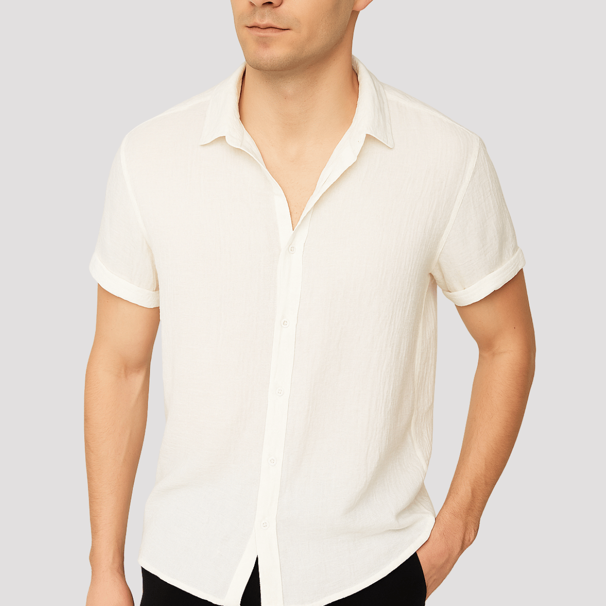 Camisa Manga Curta de Linho