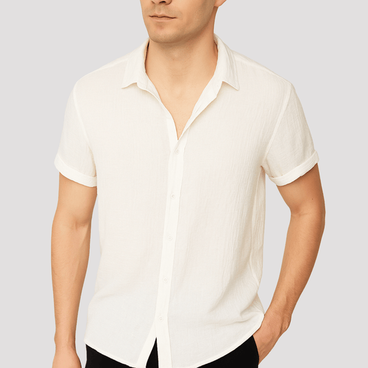 Camisa Manga Curta de Linho