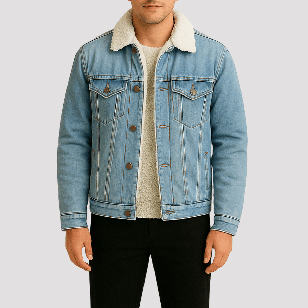 Jaqueta Jeans Masculina Forrada