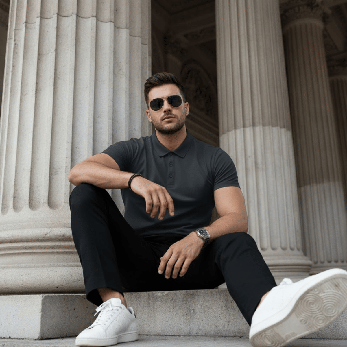 Camisa Polo Masculina em Seda - Segunda Peça com -31%